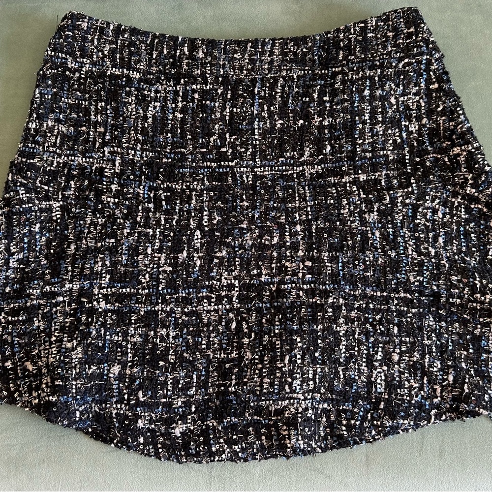 Chic Tweed Black and White Skirt - Picture 1 of 5
